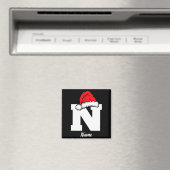 Monogrammed Family Christmas With Name Magnet (In Situ (Geschirrspüler))