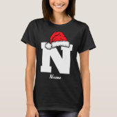 Monogrammed Family Christmas With Name  T-Shirt (Vorderseite)
