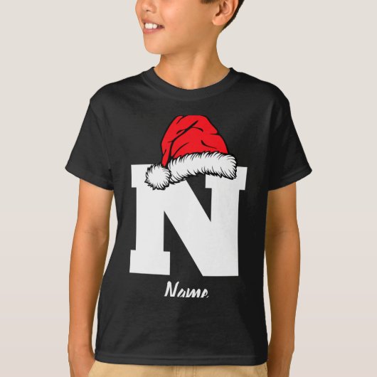 Monogrammed Family Christmas With Name T-Shirt (Vorderseite)