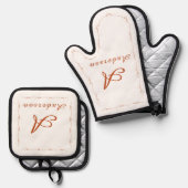 Monogrammed Family Name Ofenhandschuh & Topflappen-Set (Vorderseite/Rückseite)
