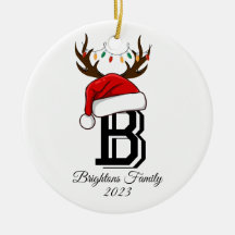 Monogrammed Family Name Santa Claus Christmas