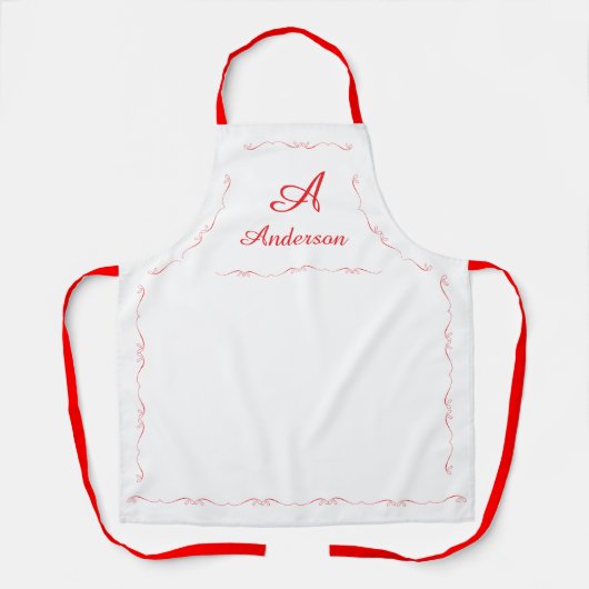 Monogrammed Family Name Schürze (Vorderseite)
