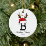 Monogrammed Family Santa Claus Christmas  Keramik Ornament<br><div class="desc">Monogrammed Family Santa Claus Christmas</div>