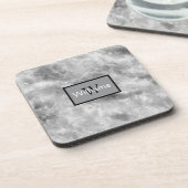 Monogrammed Faux Marble  Getränkeuntersetzer (Linke Seite)