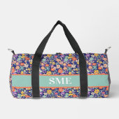 Monogrammed Floral Pattern Gym Bag Duffle Bag (Vorderseite)