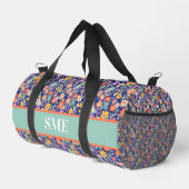 Monogrammed Floral Pattern Gym Bag Duffle Bag (Rechte Ecke)