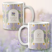 Monogrammed Floral Stripe Mug – Personalized Gift Kaffeetasse