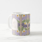Monogrammed Floral Stripe Mug – Personalized Gift Kaffeetasse (Vorderseite Links)