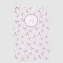 Monogrammed Frilly Coquette Pink watercolor Bow