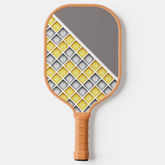 Monogrammed Gray And Yellow Pickleball Paddle (Rückseite)