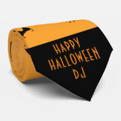 Monogrammed Halloween & Black Bats, Orange Krawatte (Gerollt)