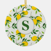 Monogrammed Lemon Ceramic Ornament – Citrus Design (Vorne)