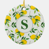 Monogrammed Lemon Ceramic Ornament – Citrus Design (Hinten)