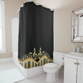 Monogrammed Musical Keyboard Duschvorhang