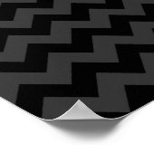 monogrammed name b&w chevron pattern poster (Ecke)