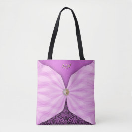 Monogrammed Orchid Pink Jewel Textile Illusion Tot Tasche