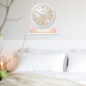 Monogrammed Pearls on Pearl Clock, Personalized Große Wanduhr