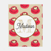 Monogrammed personalize fleece blanket coffee (Vorderseite)