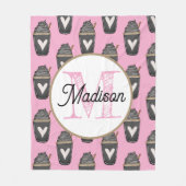 Monogrammed personalize fleece blanket coffee (Vorderseite)