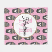 Monogrammed personalize fleece blanket coffee (Vorderseite (Horizontal))