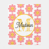 Monogrammed personalize flower fleece blanket (Vorderseite)