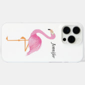Monogrammed pink flamingo cell case cover (Rückseite (Horizontal))