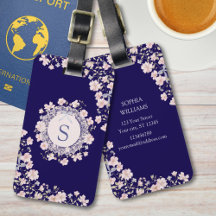 Monogrammed Pink Flowers and Lace Floral