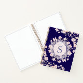 Monogrammed Pink Flowers and Lace Floral Notizblock (Innenseite)
