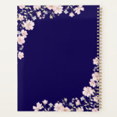 Monogrammed Pink Flowers and Lace Floral Planer (Rückseite)