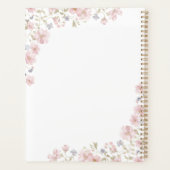 Monogrammed Pink Flowers and Lace Floral Planer (Rückseite)