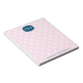 Monogrammed Preppy Notepad, Pink & Navy, Notizblock (angewinkelt)
