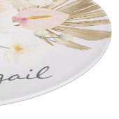 Monogrammed Pretty Tropical Flower Bouquet Floral Schneidebrett (Ecke)