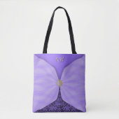 Monogrammed Purple Jewel Textile Illusion Tasche (Vorderseite)
