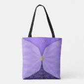 Monogrammed Purple Jewel Textile Illusion Tasche (Rückseite)