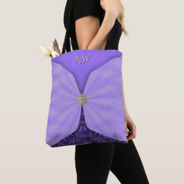 Monogrammed Purple Jewel Textile Illusion Tasche