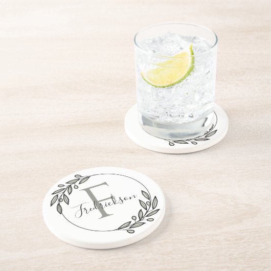 Monogrammed Realtor Closing Gift Getränkeuntersetzer (Seite)