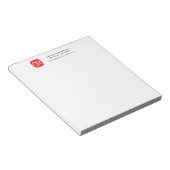 Monogrammed Red White Professional Plain Notizblock (angewinkelt)