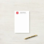 Monogrammed Red White Professional Plain Post-it Klebezettel (Auf Schreibtisch)