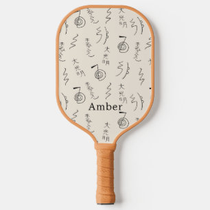 Monogrammed Reiki Symbols Pattern - Reiki Healing Pickleball Schläger