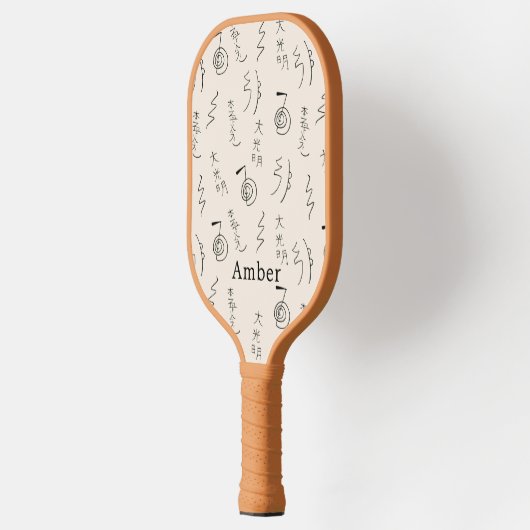 Monogrammed Reiki Symbols Pattern - Reiki Healing Pickleball Schläger (Links)