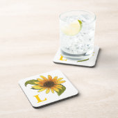 Monogrammed Sunflower Coaster Untersetzer (Rechte Seite)