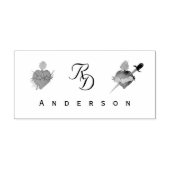Monogrammed Two Hearts Catholic Wedding Permastempel (Design)
