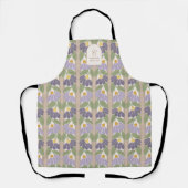 Monogrammed Vintage Purple Floral Apron Schürze (Vorderseite)