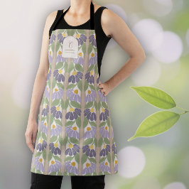 Monogrammed Vintage Purple Floral Apron Schürze