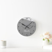 Monogrammed wall clock with hearts in beach sand runde wanduhr (Zuhause)