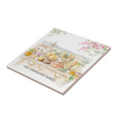 Monogrammed Watercolor Tuscany Mediterranean Italy Fliese (Seite)