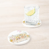 Monogrammed Watercolor Tuscany Mediterranean Italy Getränkeuntersetzer (Seite)