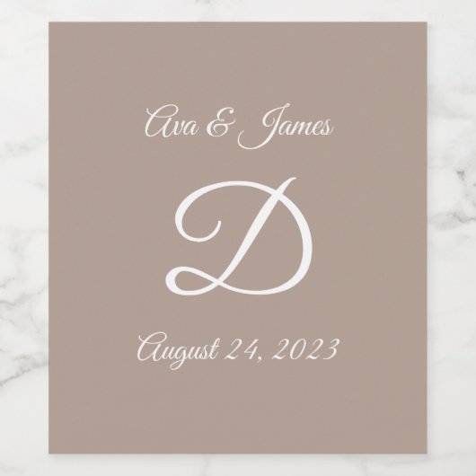 Monogrammed wedding gift weinetikett (Einzelnes Label)