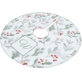 Monogrammed Winter Foliage Christmas Tree Skirt Polyester Weihnachtsbaumdecke (Schrägansicht)