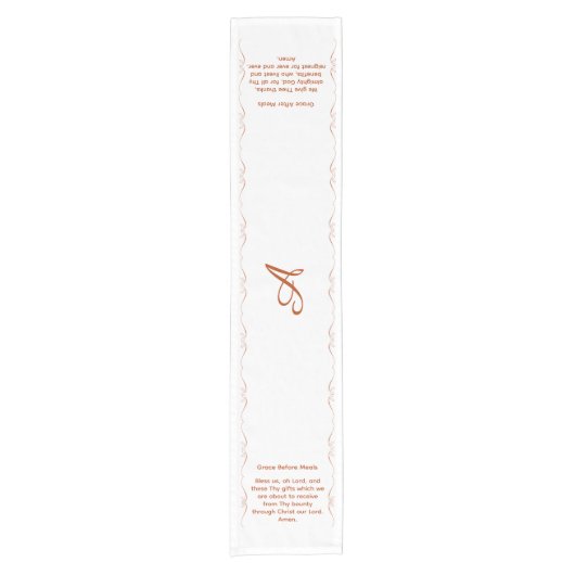 Monogrammed with Catholic Blessing Kurzer Tischläufer (Vorderseite)